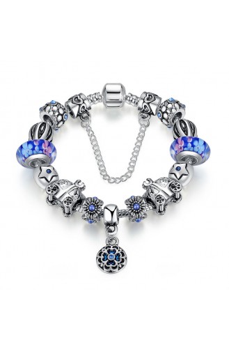 Angemiel Charm Bracelet ALM001665 Argent Bleu 001665