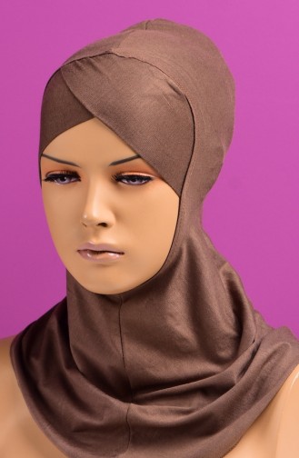 Übergröße Kreuz Hijab Bonnet 18 Hell Braun 18
