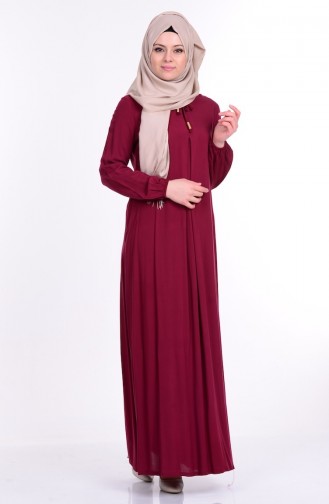فستان لون خمري 1134-08