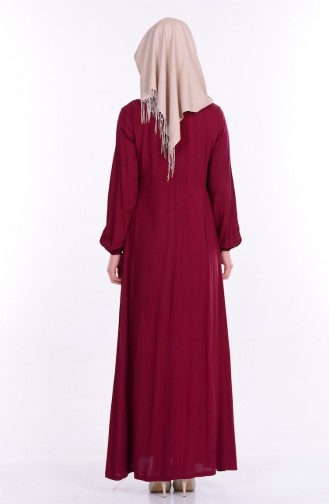 Claret Red Hijab Dress 1134-08