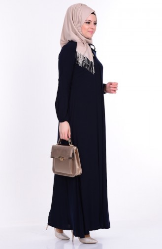 Dark Navy Blue Hijab Dress 1134-04