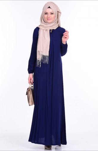 Dunkelblau Hijab Kleider 1134-06