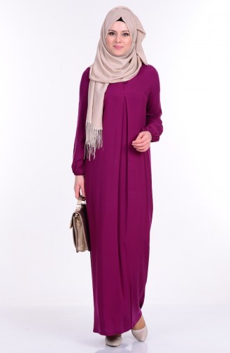 Plum Hijab Dress 1134-02