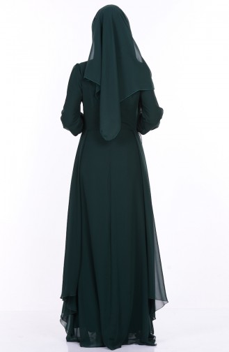 Green Hijab Evening Dress 52559-02