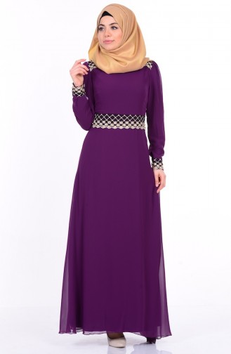 Lila Hijab-Abendkleider 4069-07