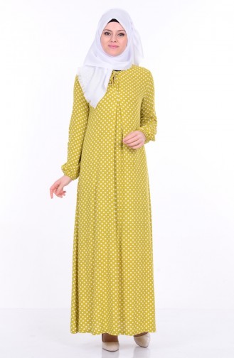 Oil Green Hijab Dress 1147-01