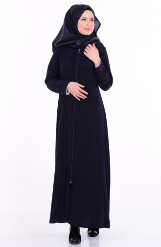 Abaya mit Netz Detail 1007-02 Dunkelblau 1007-02