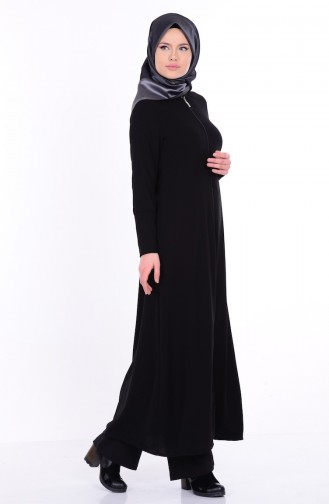 Abaya Col Officier 1001-01 Noir 1001-01