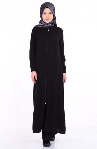 Abaya Col Officier 1001-01 Noir 1001-01