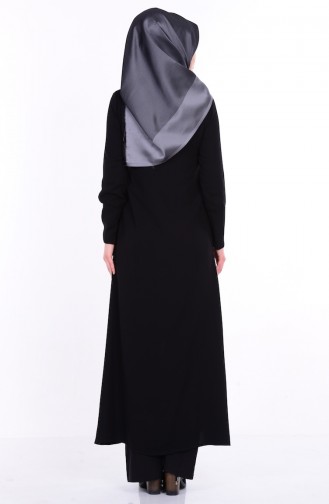 Abaya Col Officier 1001-01 Noir 1001-01