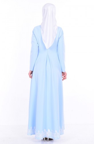 Babyblau Hijab Kleider 4120-09