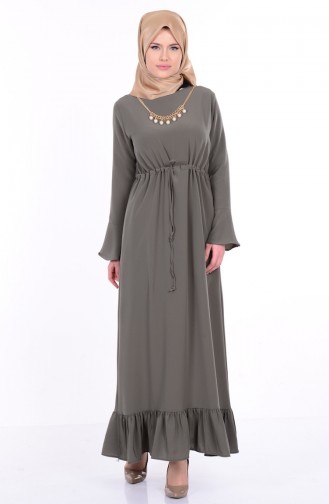 Khaki Hijab Dress 81345-04