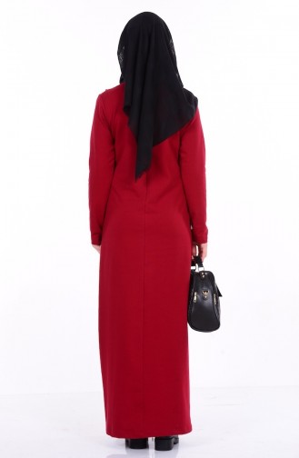 Claret Red Hijab Dress 1322-04