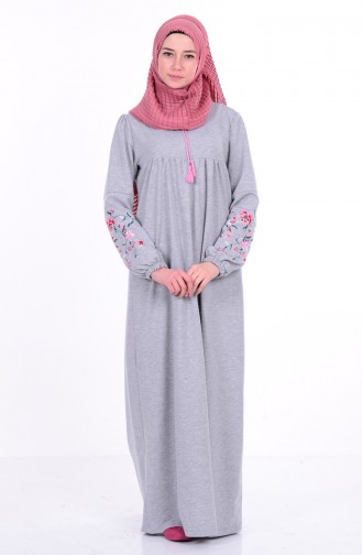 Grau Hijab Kleider 1295-07