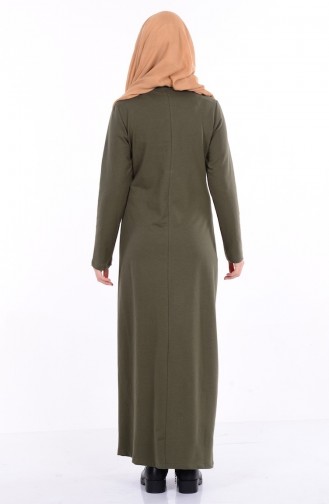 Khaki Hijab Dress 1322-03
