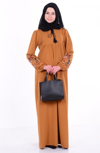 Mustard Hijab Dress 1295-04