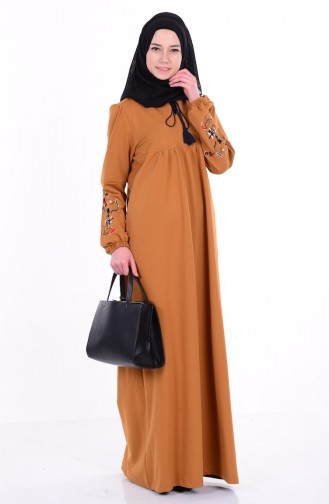 Mustard Hijab Dress 1295-04