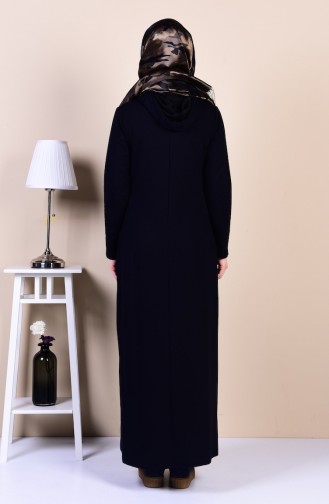 Navy Blue Hijab Dress 1287-03