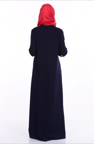 Navy Blue Hijab Dress 1295-03