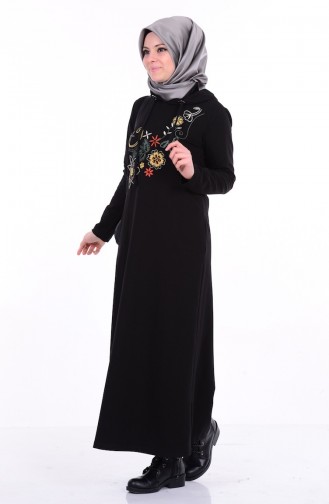 Black Hijab Dress 1306-02