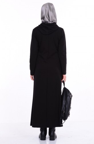 Baskılı Basic Elbise 1306-02 Siyah