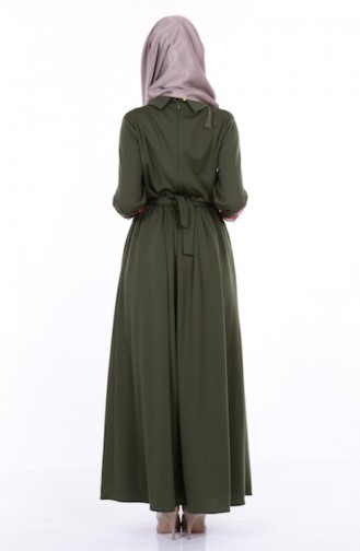 Khaki Hijab Dress 4128-02