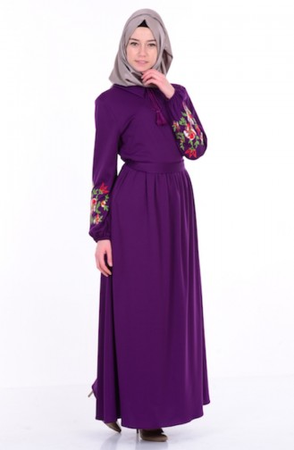 Purple Hijab Dress 4128-04
