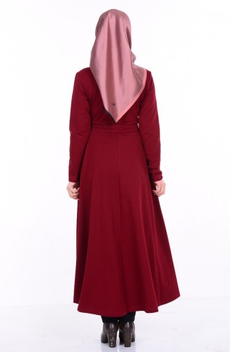 Claret Red Hijab Dress 1293-02