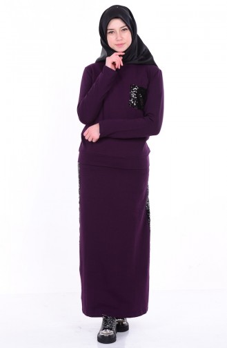 Bluz Etek İkili Takım 1153-04 Mor