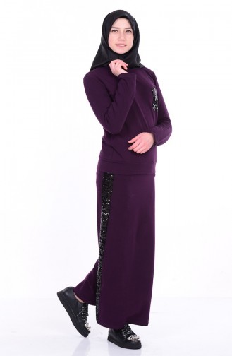 Bluz Etek İkili Takım 1153-04 Mor