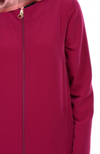 Abaya a Fermeture 1044-05 Cerise 1044-05