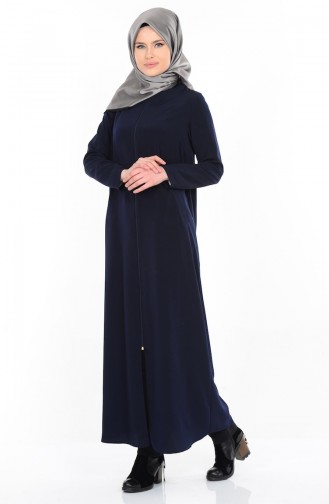 Abaya mit Reißverschluss 1044-03 Dunkelblau 1044-03