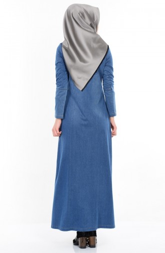 Blau Hijab Kleider 1123-01