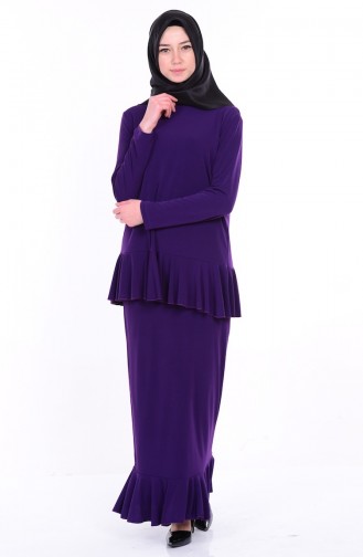 Etek Bluz İkili Takım 4021-02 Mor