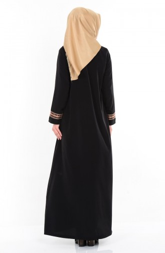 Abaya mit Stickerei 1080-01 Schwarz 1080-01