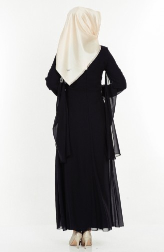 Schwarz Hijab-Abendkleider 2821-03