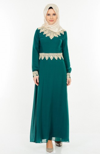Grün Hijab-Abendkleider 2821-04