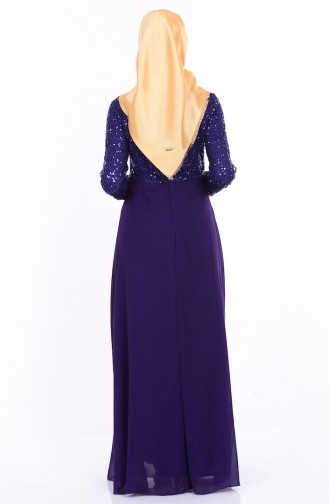 Purple Hijab Evening Dress 2799-08