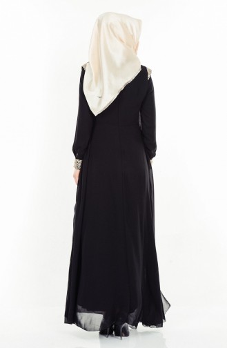 Schwarz Hijab-Abendkleider 2904-01