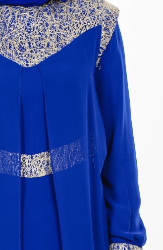 Saxe Hijab Evening Dress 2904-02