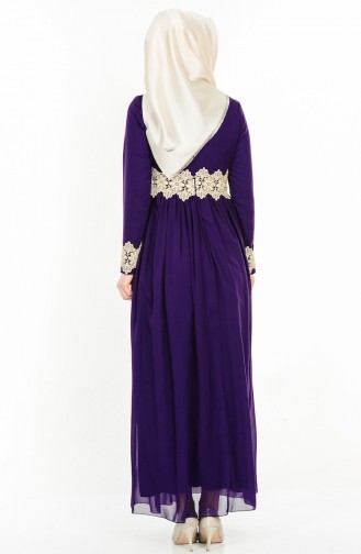 Purple Hijab Evening Dress 2906-06