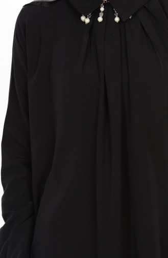 Gömlek Yaka Kolyeli Tunik 1054-06 Siyah