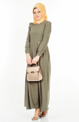 Pileli Elbise 1963-06 Haki Yeşil