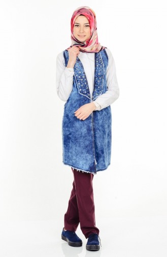Denim Blue Waistcoats 0407-01