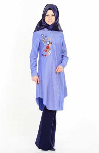 Embroidered Tunic 6224-07 Blue 6224-07