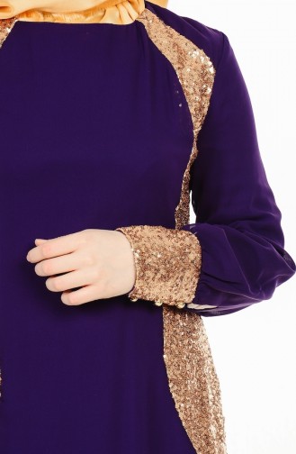 Purple Hijab Evening Dress 2874-04