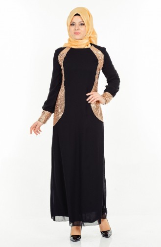 Schwarz Hijab-Abendkleider 2874-01