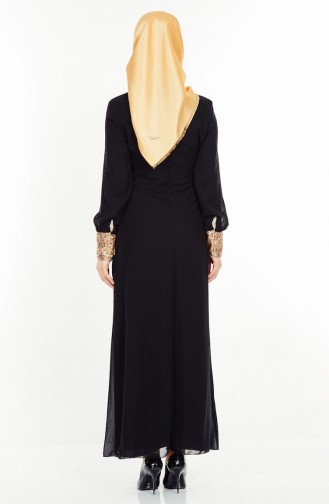 Black Hijab Evening Dress 2874-01