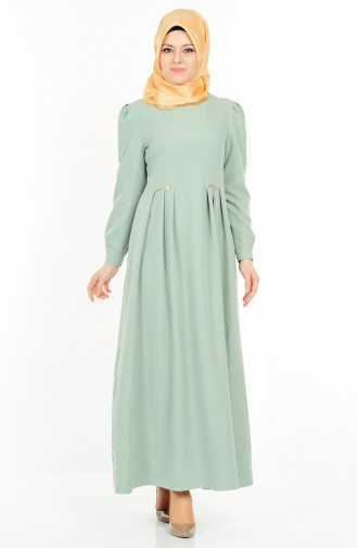 Pileli Elbise 1963-04 Su Yeşil
