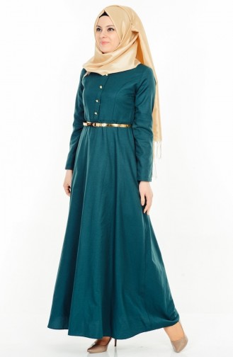 فستان أخضر زمردي 5490-02